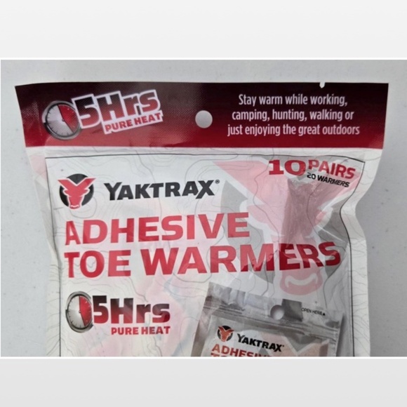 New Yaktrax Toe Warmers Unisex 10 Pairs Adhesive Air Activated Natural NWT - Picture 3 of 12